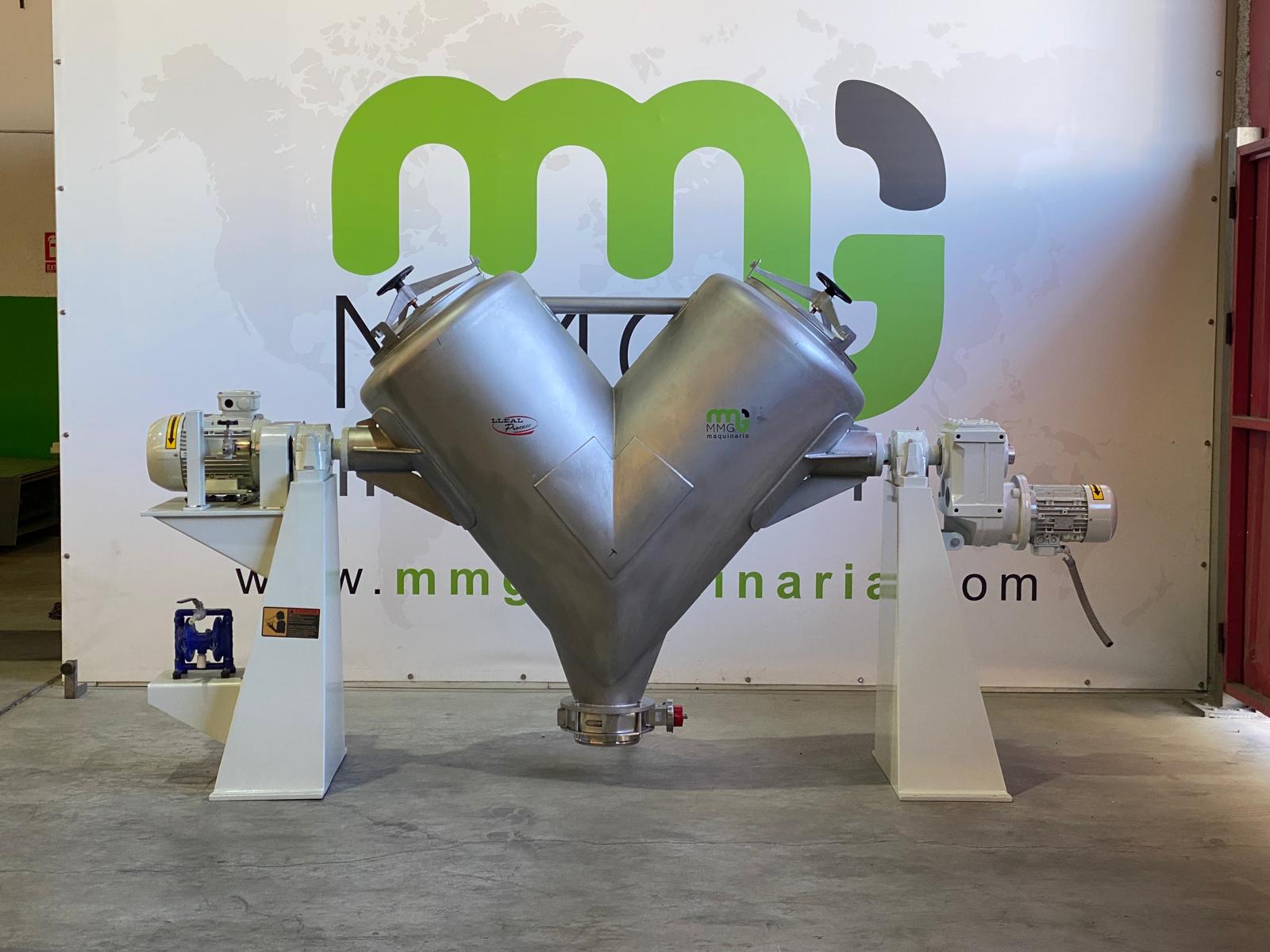 Mezcladora en V 1.000 litros acero inoxidable LLEAL con rompedor